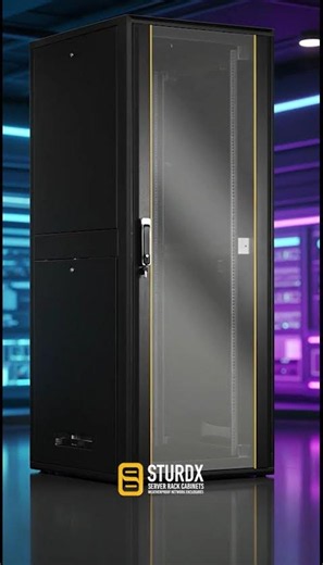 42U Floor Standing Server Rack Cabinet with Tempered Glass Door