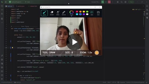 #computervision #python #opencv #mediapipe #aircanvas | Nidhi Sahare | 13 comments