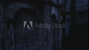 Stone Walls Of Vienne Cathedral At Night In Poitiers, France