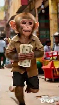 Money selling tomato 🍅 #ai #monkey #shorts