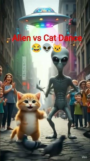 Alien vs Cat? 😂 Funniest Dance Battle Ever! 👽🐱 | You Won't Stop Laughing #ai#shorts#alien #cat#funny