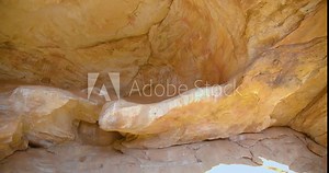 Ancient aboriginal cave paintings at a trail walk at Mutawintji National Park