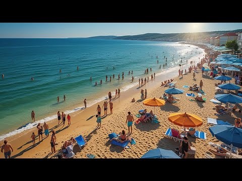 Walking Golden Sands Beach Bulgaria 🇧🇬 | 4K Ultra HD Summer Tour