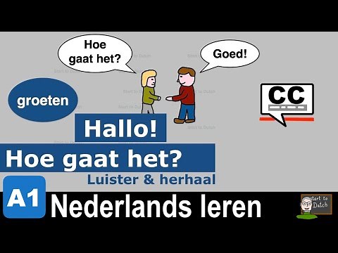 NT2 A1 1.02 Hoe gaat het? - Les Nederlands leren A0 - 1.1 learn Dutch greetings with subtitles