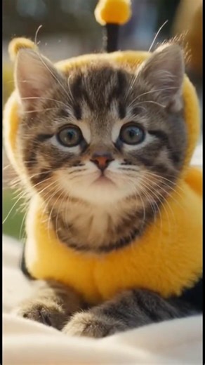 This kitten's bee costume is absolutely stealing the show #cutekitten #costume #viral