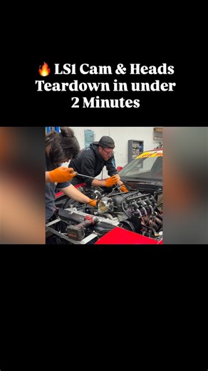 Kenny Ritchie on Instagram: "🔥 LS1 Cam + Heads Tear-Down in UNDER 2 Minutes! ✅ Watch this LS1 go from buttoned-up to bare block in a blink. Cam out, heads off, parts everywhere — just how we like it. 😎 @barry_towle_84 Thank you for helping me with the teardown! #drift #carporn #jdm"