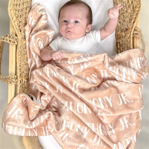 Newborn Minky Custom Name Blanket for Baby Girls and Boys, 30x40in Crib/toddler - Etsy