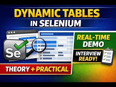 Selenium Dynamic Web Table Handling | Theory + Real-Time Practical | Interview Ready