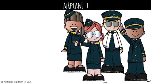 Airplane Clip Art, Pilot Clip Art, Flight Attendant Mini - Etsy UK
