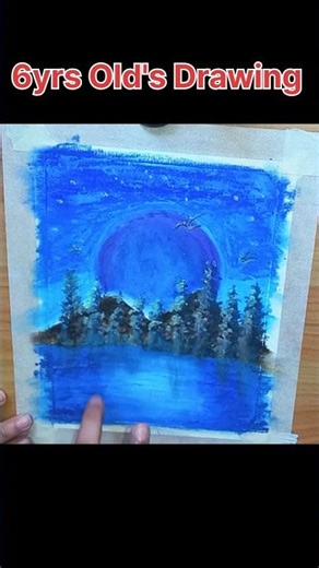 Easy Night Sky with Moon Drawing #shortsfeed #shorts