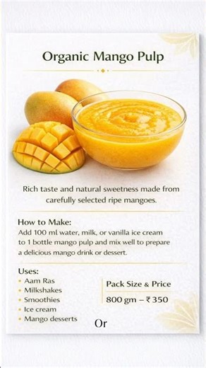 Natural Mango Pulp | No Preservatives