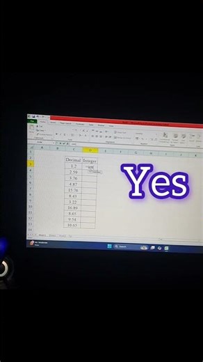 Decimal to Integer in Excel formula #ytshorts #follow