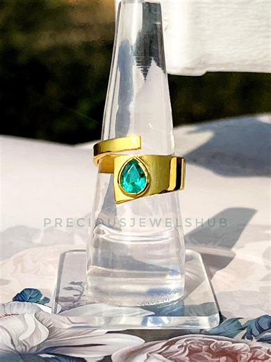 Natural Colombian Emerald Ring, 925 Sterling Silver Gemstone Jewelry - Etsy