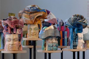 long-bin chen: recycled book sculptures