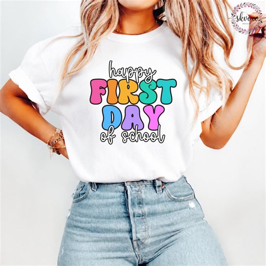 Happy First Day of School T-shirt | Teacher Life Shirt | First Day of School | Elementary School - Etsy