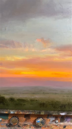Christine Code | Finished up this 24” x 60” yesterday for @martinhousegallery #largeoilpainting #sunsetpainting #paintingskies #skypainter #oilpainting | Instagram