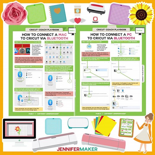 Struggling with your Cricut? 🤪 Want to learn how to use your Cricut in a flash? ⚡ My Cricut Coach Playbook is filled with more than 100 fast & easy one-page printable diagrams to help you make fabulous projects easier. Loved by more than 250,000 Cricut crafters since 2018, and kept current with free updates. The Playbook is on sale now for a limited time! Click Learn More below to take a look. | JenniferMaker.com