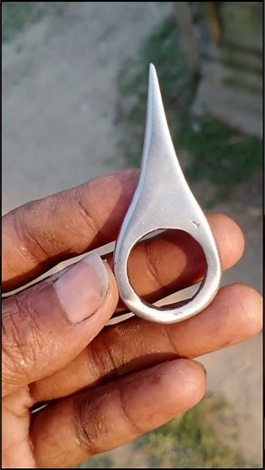 Making finger knife!! self defence knife finger Ring #forge #ring #knife #shorts