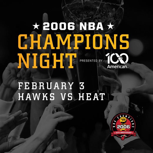 Join us as we celebrate a defining moment in HEAT history, honoring the ‘06 champs with the team in the building for an unforgettable night! Miami Heat // American Airlines | Miami Heat