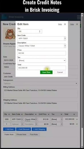 How to Create Credit Notes in Brisk Invoicing - Fix Invoices & Refunds Fast #invoicing