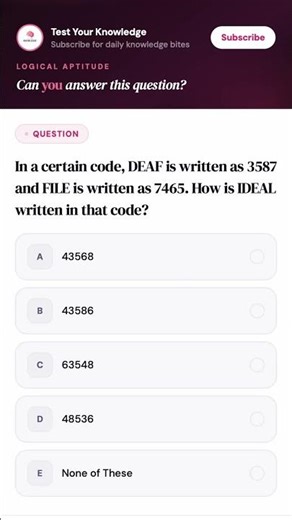 Coding - Decoding: Logical Reasoning 1