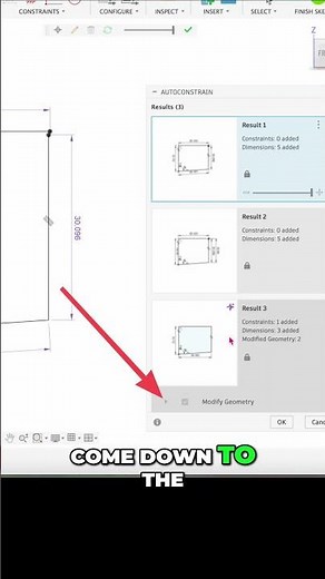 Fusion 360: Auto-Constrain & Modify Sketch Geometry #shorts