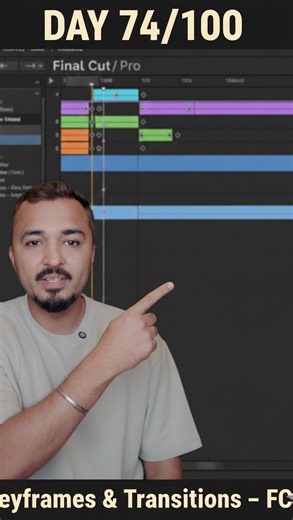 Atul Saini | 🎬 Day 74/100 – Animation Keyframes & Smooth Transitions Aaj hum Final Cut Pro mein key-framing sikh rahe hain! Motion, zoom, rotation — jo... | Instagram