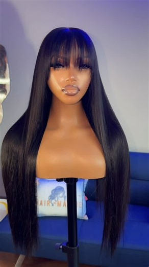 Hair Like Maggie • Wig Store on Instagram: "Let’s bang it out 💁🏽‍♀️✨ Janet or Jeanine? 16” or 22”? Both are frontal units and can be worn glueless or glued Easy to style and perfect for a cute half-up look 😍 Need a wig before New Year’s Eve? 🎉💫 Check out using the finish “my stylist got me” and use code XMASMSGM 🎄💖"