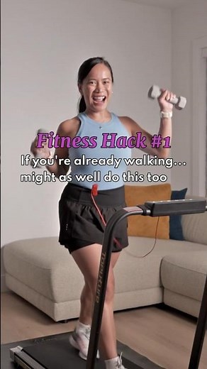Hack #1: Add 3lb weights to your 5-minute walk. #walkingpadworkout #walkathome #walkingpad