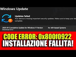 Windows Update | ERROR CODE 0x800f0922 - How to fix it on Windows 11 24/7/25 - TUTORIAL