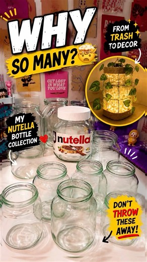 എന്റെ Nutella bottles collection അതൊരു hobby ആണ്😄🍫 #craft #diy #nutella #shorts