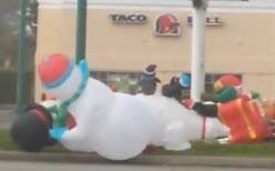 331K views · 3.8K reactions | High winds caused an inflatable snowman “fight” in Brookings, Oregon yesterday: | AccuWeather | Facebook