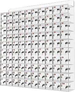 Cell Phone Locker 100 Slots, Cell Phone Storage Box with Independent Keys and Locks, Wall-Mounted Cell Phone Storage Cabinet for Office, Classroom, School, Gym, Swimming Pool, Clear