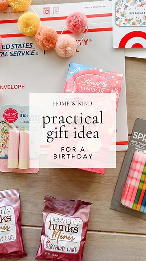 52K views | PRACTICAL GIFT IDEA for a BIRTHDAY (that you can mail). Target, and most grocery stores, have quite a few “birthday” themed options that make a fun little gift for just about any recipient. Throw in a gift card and a note and you’re good to go! Comment BIRTHDAY and I’ll send you links to all these goodies. | Home and Kind | Facebook