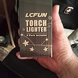 LcFun Torch Lighter 2 Pack Windproof Adjustable Single Jet Flame Butane Lighter Refillable Gas Lighter for Candle Camping Grill BBQ Fireplace (Butane Not Included)