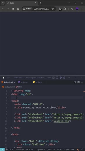 Bouncing Text Animation #programación #htmlcss #javascript #animation #code #desarrolloweb #developer | Brus R. Espinal | Facebook