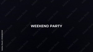 Weekend part logo, Weekend party logo animation video, Weekend party neon glow sparkling monogram motion graphics video