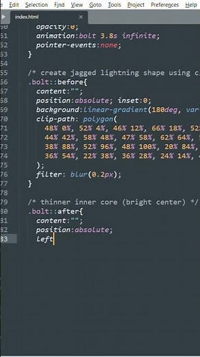 Lightning Animation in HTML & CSS