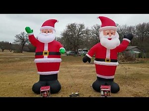 2020-2021 10 foot Santa inflatables from Walmart comparison.