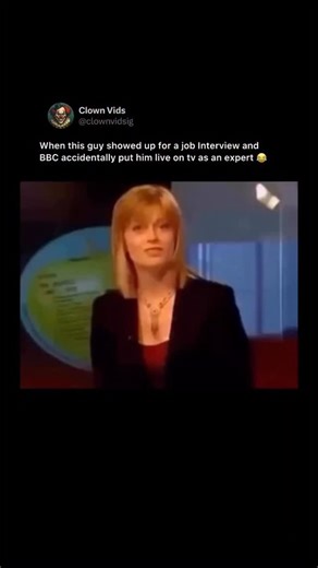 @clownvids on Instagram: "In 2006, one of the most memorable blunders in live television occurred on BBC News 24. Guy Goma, a business graduate from the Republic of the Congo, arrived at the BBC for a job interview for a position in the IT department. At the same time, the news team was expecting Guy Kewney, a prominent technology expert, for a live interview about a legal battle between Apple Corps and Apple Computer. A producer mistakenly brought Goma into the studio instead of Kewney, leading