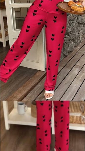 %🛒SHEIN Women's Heart Pattern Knit Camisole & Lounge Pants