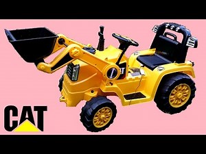 Digger Kids Ride On Tractor Walkaround | CAT Construction Power Wheels Review Demonstration