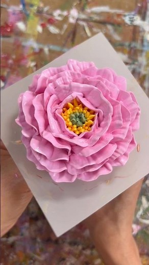 How to Pipe a 3D Textured Flower with Acrylic Paint 🌸 | Step-by-Step Tutorial #artprocess