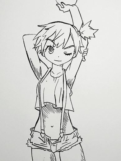 Dibujo de Misty de Pokémon con tinta