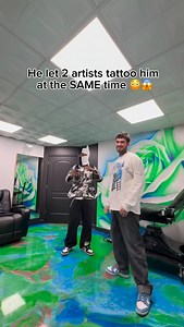 Would you let 2 artists tattoo you at the same time? Our client blessed us with an opportunity to collaborate on a sleeve.. & we were just talking about how we want to collaborate on a tattoo recently. Not even a month later my client came in asking for us to both do his sleeve without me even mentioning it. Pretty dope how this protect fell into our laps and was also dope getting to collaborate/work along side my boy on this piece. Working side by side was definitely a challenge, but we found a