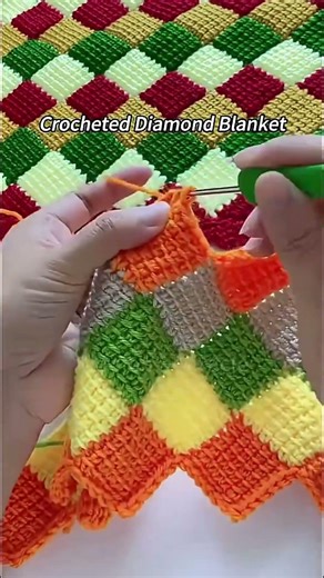 How to make crochet diamond blanket tutorial step by step #crochetblanket #uncinetto #diamondpattern