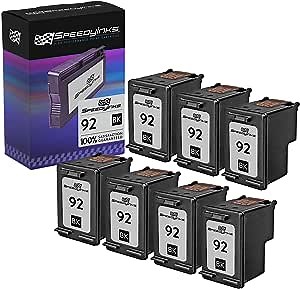 SPEEDYINKS Remanufactured Ink Cartridge Replacement for HP 92 (Black, 7-Pack) Compatible with HP 5420v 5442 6310v C3180 C3194 C3100 C3140 C3170 C3173 and More