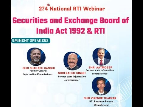 National Webinar | सत्यापित प्रतिलिपि लेने के नियम | Securities and Exchange Board of India Act 1992
