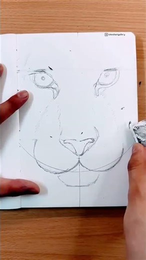 Easy Tiger drawing using CharcoalPowder | step-by-step tutorial✨#shorts