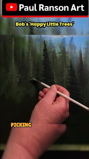 Mastering Bob Ross' Happy Little Trees: Step-by-Step Guide #shorts